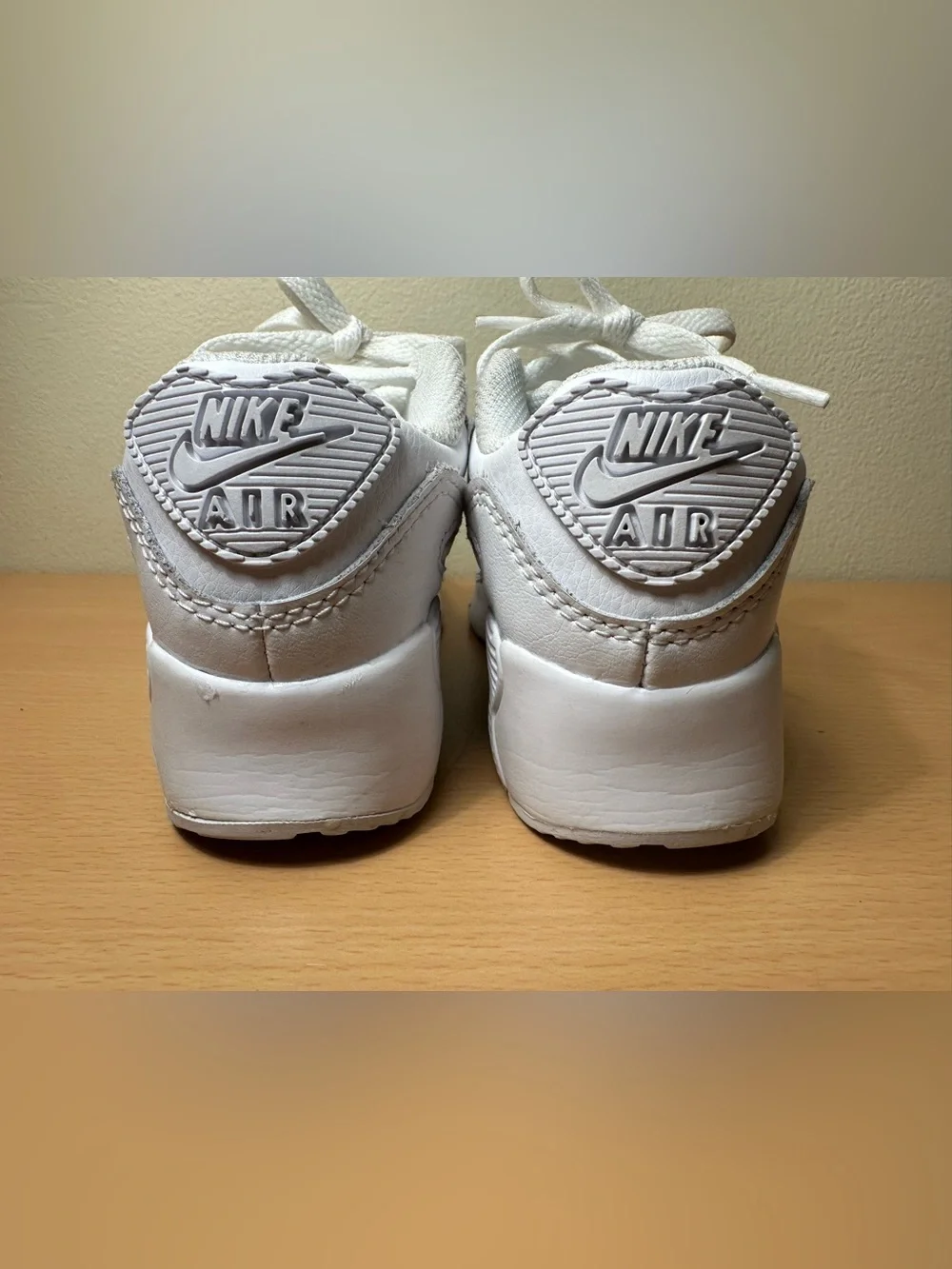 Nike Air Max 90 Triple White Unisex Kids Shoes Size 12.5C